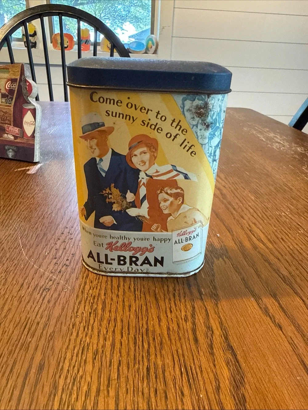 Kellogg's 1984 All-Bran Collectible Tin, Made in England, Metal Cereal Container
